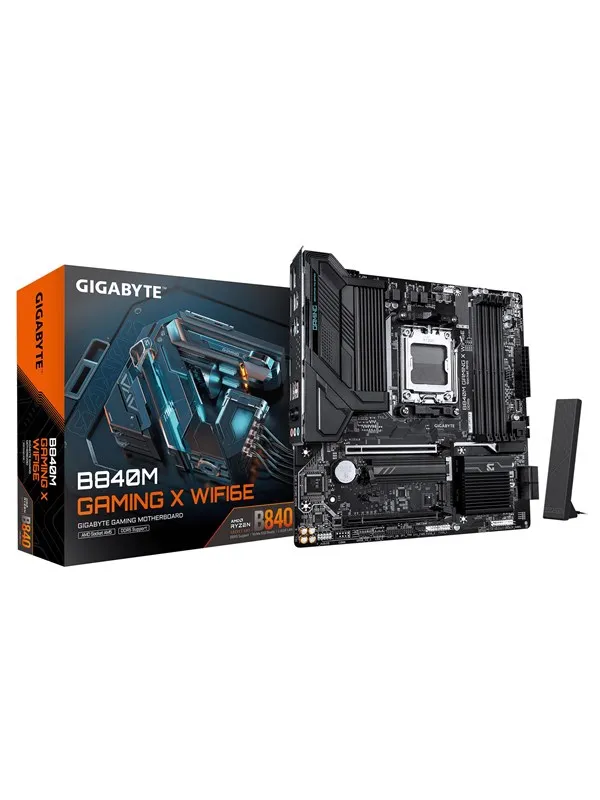GIGABYTE B840M GAMING X WIFI6E Hovedkort - AMD B840 - AMD AM5 - DDR5 RAM - Micro-ATX
