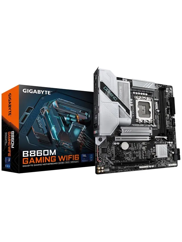 GIGABYTE B860M GAMING WIFI6 - motherboard - micro ATX - LGA1851 Socket - B860 Hovedkort - Intel B860 - Intel LGA1851 - DDR5 RAM - Micro-ATX