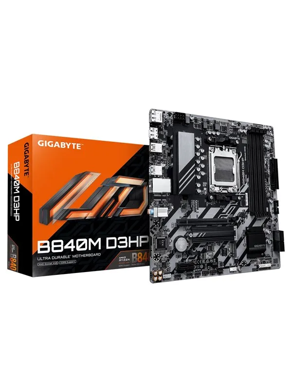 GIGABYTE B840M D3HP - motherboard - micro ATX - Socket AM5 - AMD B840 Hovedkort - AMD B840 - AMD AM5 - DDR5 RAM - Micro-ATX