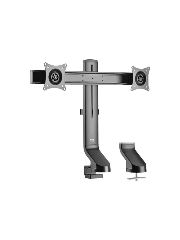 Tripp Lite Eaton  Series Dual-Display Monitor Arm with Desk Clamp and Grommet - Height Adjustable 17" to 27" Monitors