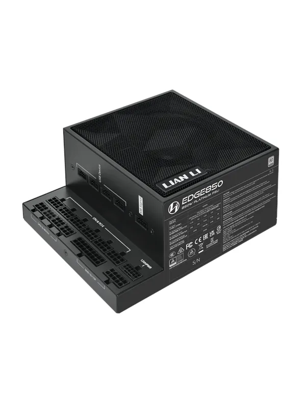 Lian Li EDGE 850 Strømforsyning (PSU) - 850 Watt - 120 mm - ATX 3.1 - 80 Plus Platinum sertifisert