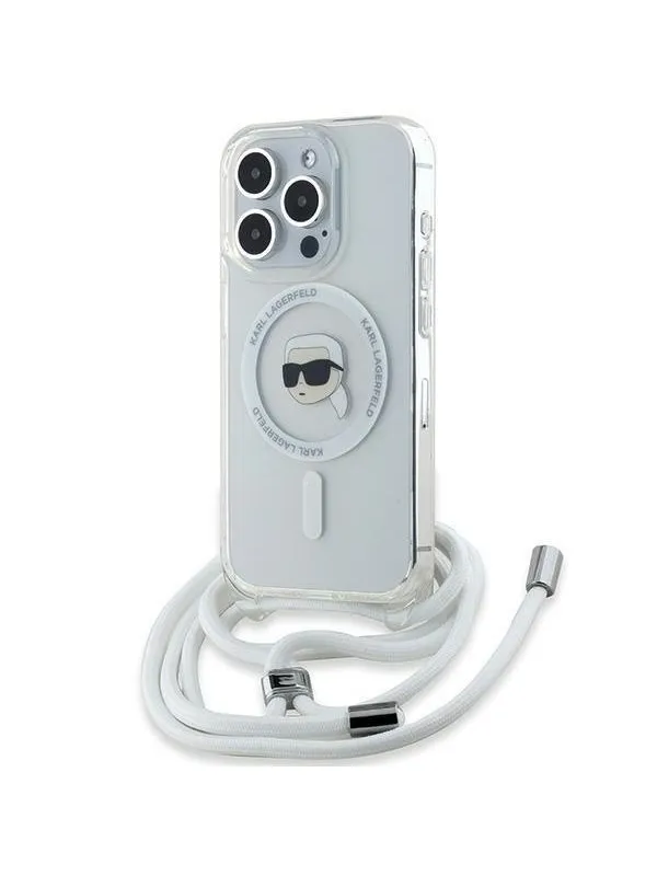 Karl Lagerfeld Crossbody IML Karl Head MagSafe case for iPhone 15 Pro Max - transparent