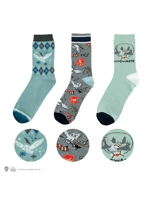 Cinereplicas - Set of 3 socks Hedwig - Harry Potter (CR1602) - Sokker