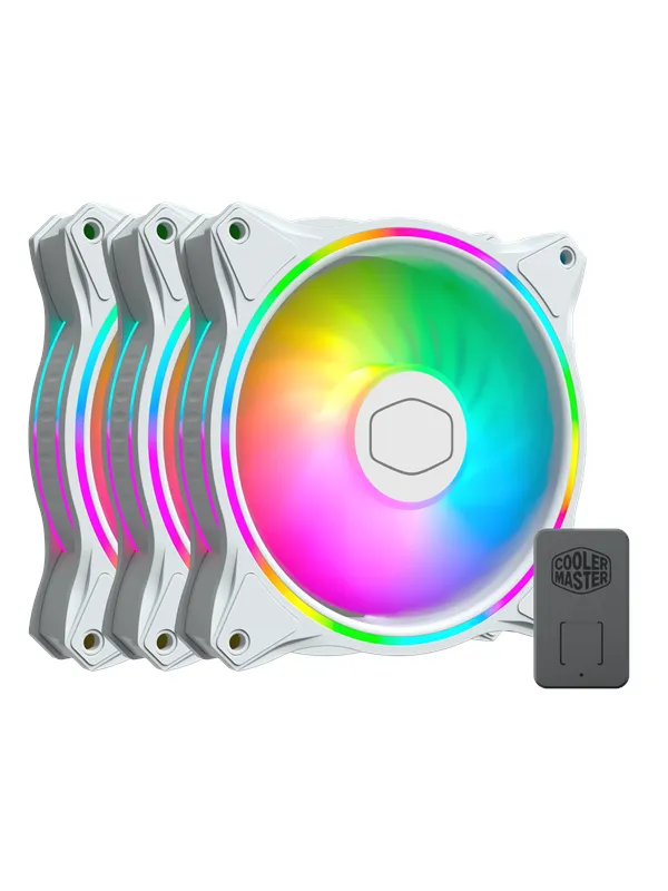 Cooler Master MasterFan MF120 HALO White 3in1 - Kabinettvifte - 120mm - Hvit - 30 dBA