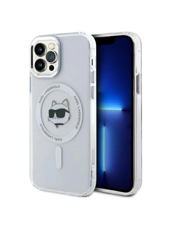 Karl Lagerfeld IML Metal Choupette Head MagSafe iPhone 12 Case - White