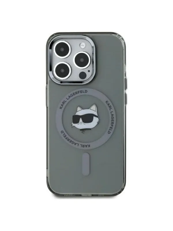 Karl Lagerfeld KLHMP15XHLSCHK iPhone 15 Pro Max 6.7" black/black hardcase IML Metal Choupette Head MagSafe