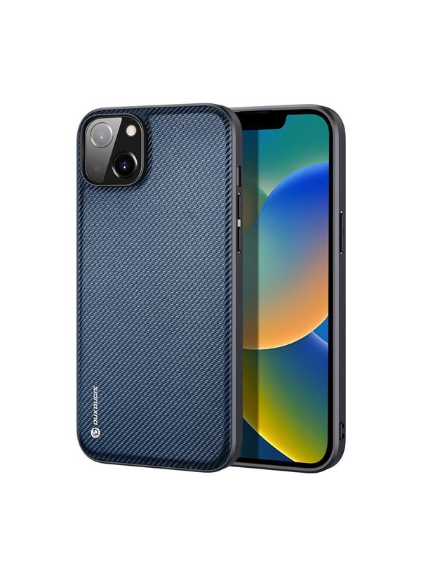Dux Ducis Fino Case Cover Covered With Nylon Material iPhone 14 Plus Blue