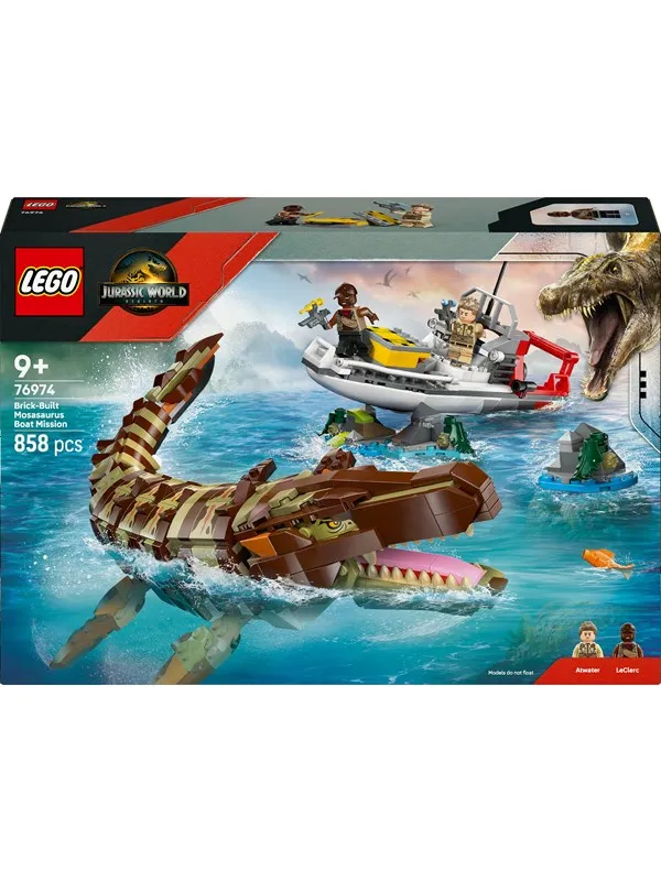 LEGO Jurassic World 76974 På båtjakt etter klossebygd mosasaur