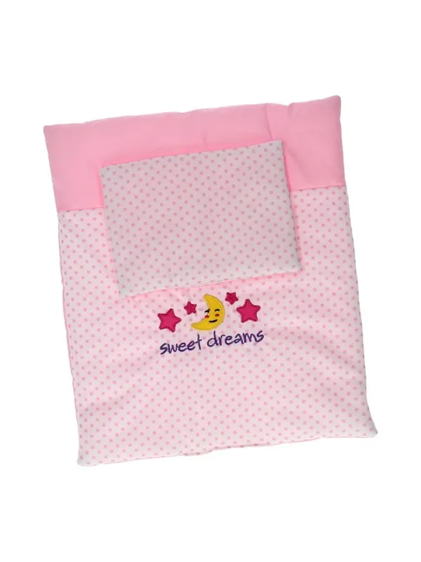Johntoy Baby Rose Doll Blanket and Pillow Set