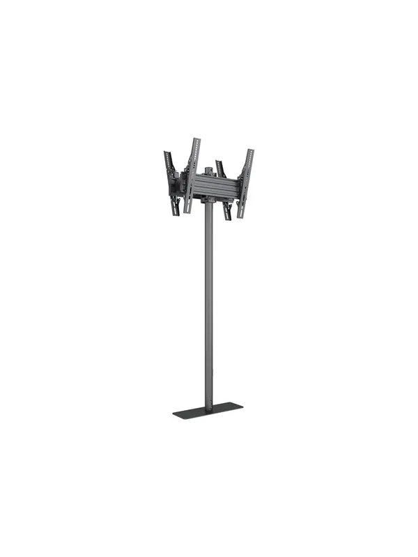 Multibrackets M Pro Series stand - for 2 LED displays - single pole - black - Max 80 kg - recommended for 65"
