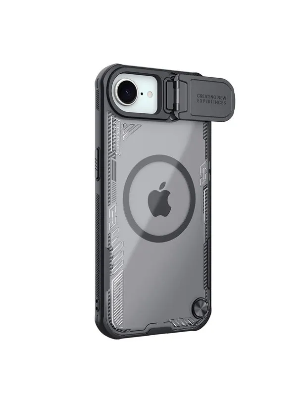 Nillkin Iceblade Prop Magnetic Case with Lens Cover and Stand for iPhone 16e - Black