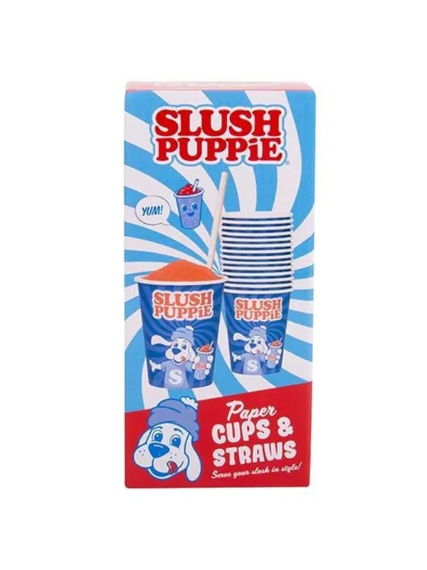 Fizz Creations Slush Puppie Paper Cups (x 20) & Straws
