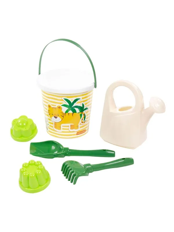 Cavallino Toys Safari XL Bucket Set with Sand Shapes Lion 8pcs.