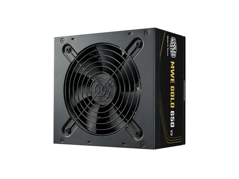Cooler Master MWE Gold V3 ATX 3.1 Non-Modular Series power supply unit Strømforsyning (PSU) - 650 Watt - 120 mm - ATX 3.1 - 80 Plus Gold sertifisert