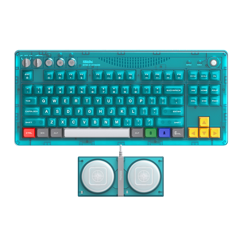 8BitDo Mechanical Keyboard - Clear Blue - Gamingtastatur - US Internasjonal
