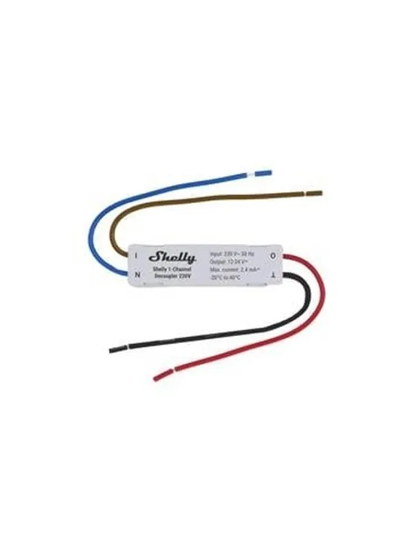 Shelly 1-Channel Decoupler 230V - AC-til-DC-signalomformer