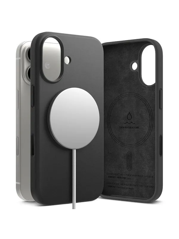 Ringke Silicone Magnetic MagSafe Case for iPhone 17 - Black