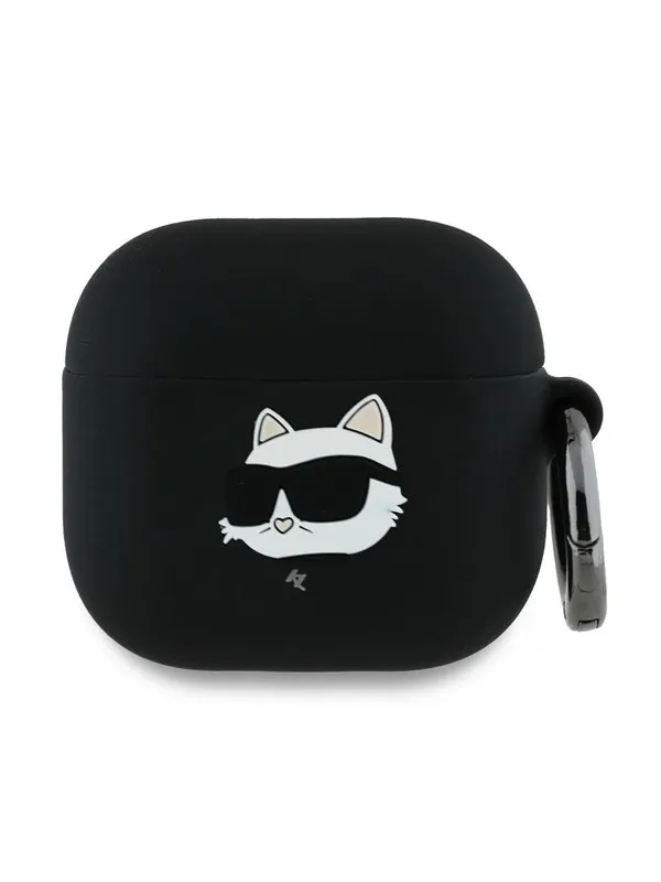 Karl Lagerfeld Silicone Choupette Head 3D Case for AirPods 4 - Black