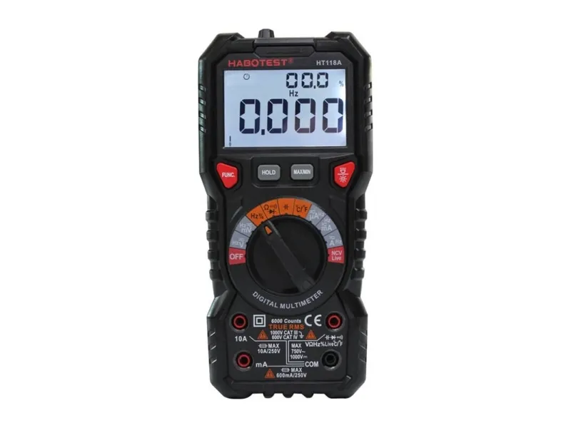 Habotest Digital Multimeter with Flashlight HT118A True RMS NCV