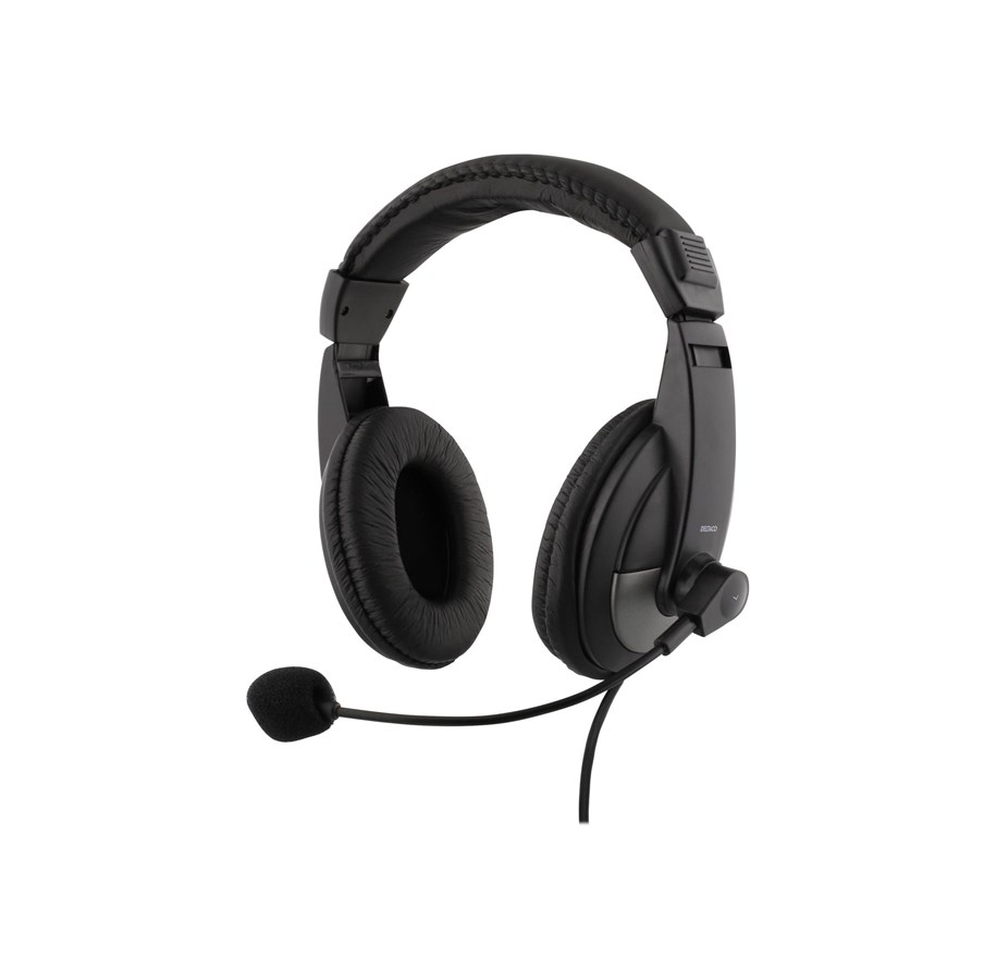 Deltaco HL-50 - Headset - full size - wired - 3.5 mm jack - black