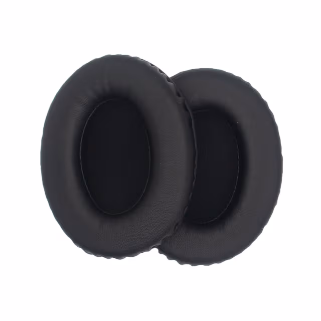 Universelle ovale øreputer 95x80mm proteinlær - svart (2 stk)