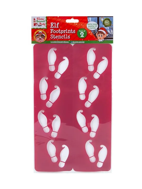 Elves Behavin' Badley Two Packs Elf Footprint Stencil