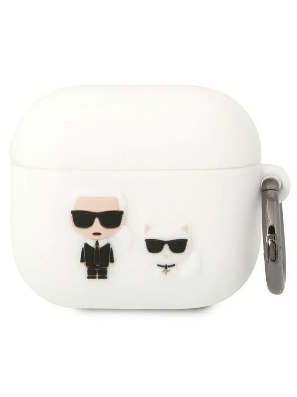 Karl Lagerfeld AirPods 3 Deksel 3D Logo Hvit