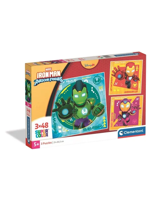 Clementoni Puzzle Square Iron Man and His Awesome 3x48 pieces Gulv