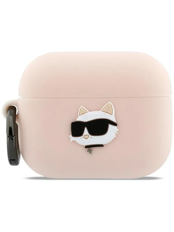 Karl Lagerfeld Silicone Chaupette Head 3D Case for AirPods Pro 3 - Pink