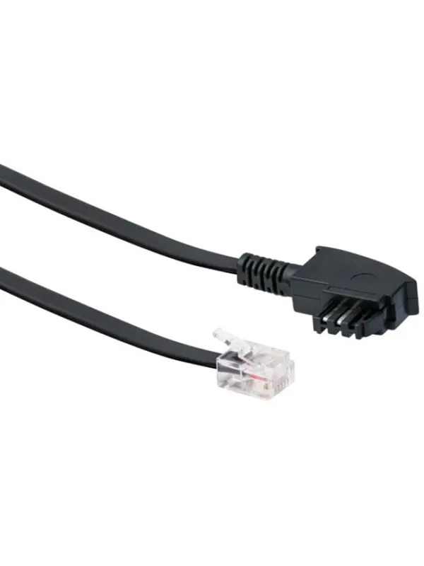 Schwaiger phone cable - 10 m - black - Svart