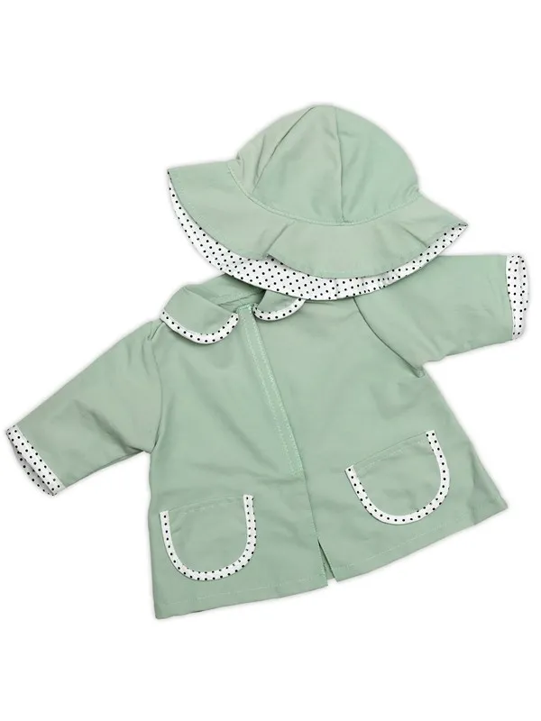Skrållan Dukketøj  regnjakke & hat 41-46 cm +3år 34x40x4cm