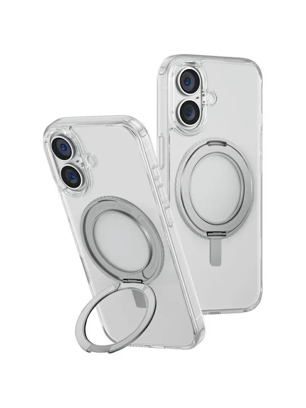 UNIQ Swivix 360 Rotating Kickstand Case for iPhone 16 Plus - Transparent