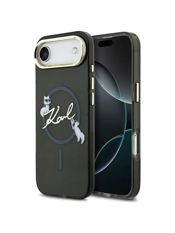 Karl Lagerfeld IML Choupettes Karl Script Logo MagSafe iPhone Air Case - Black
