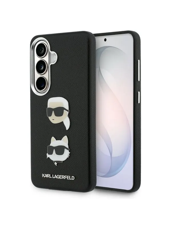 Karl Lagerfeld Saffiano Double Heads Metal Case for Samsung Galaxy S26 - Black