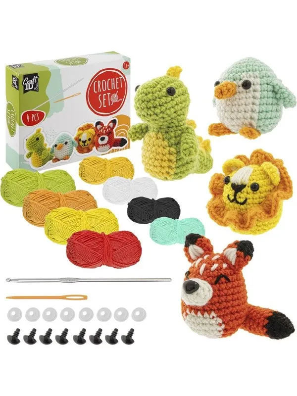 Craft Sensations CROCHET KIT Crochet kit ANIMALS 4 pcs.