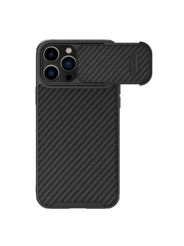 Nillkin Synthetic Fiber S Case iPhone 14 Pro Max Case with Camera Cover Black