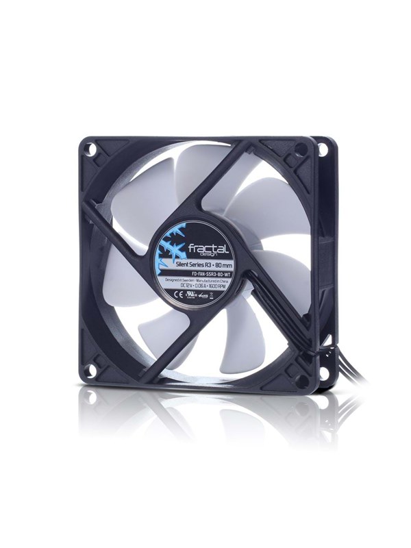 Fractal Design Silent Series R3 - Kabinettvifte - 80mm - Svart med hvite vinger - 18 dBA