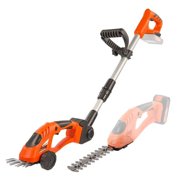 Gressaks og busktrimmer 2i1 med teleskop