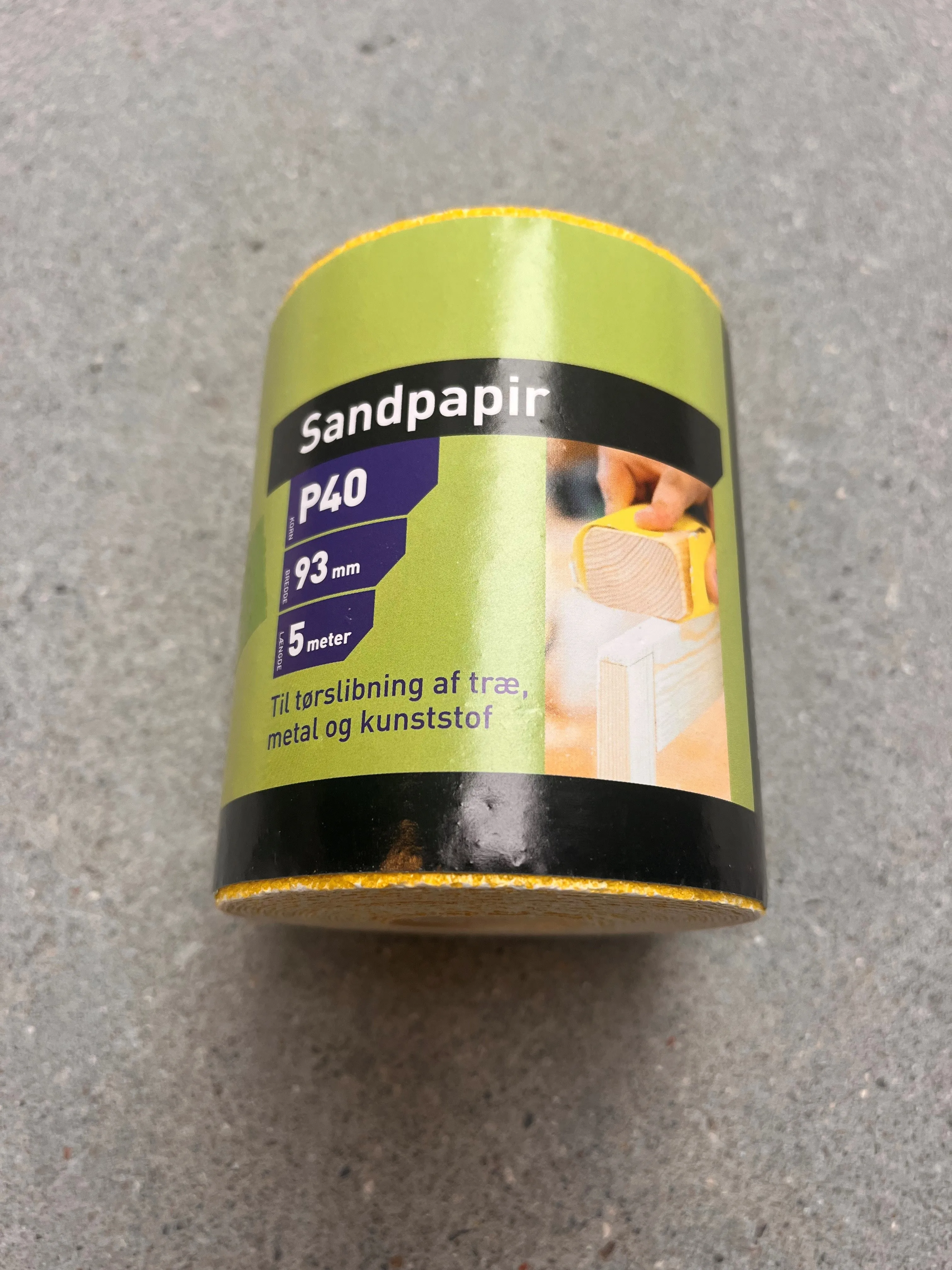 Sandpapir 93 mm x 5 meter korn 40
