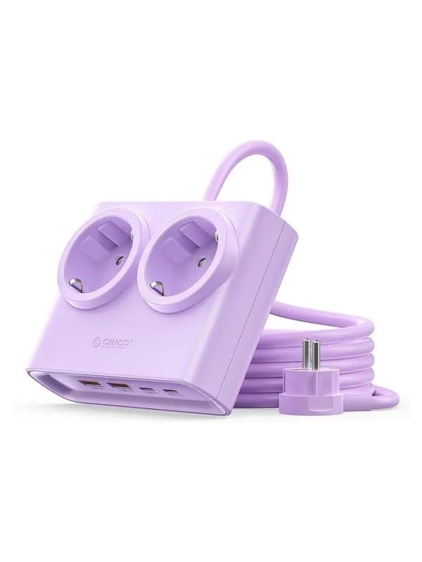 ORICO PDC25 25W 6in1 Power Strip 2x AC + 2x USB-A + 2x USB-C - Purple