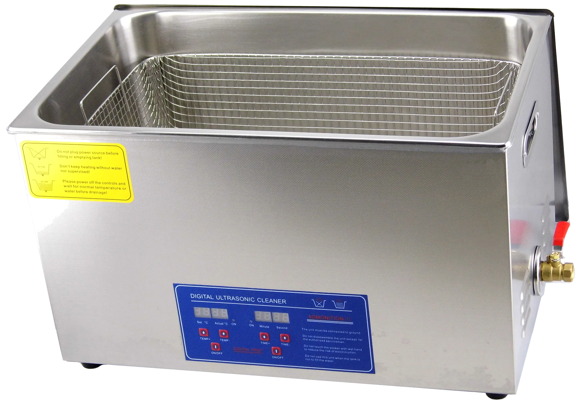 Ultralydrenser 40kHz 240W, kar 30×24×15cm, 10ltr
