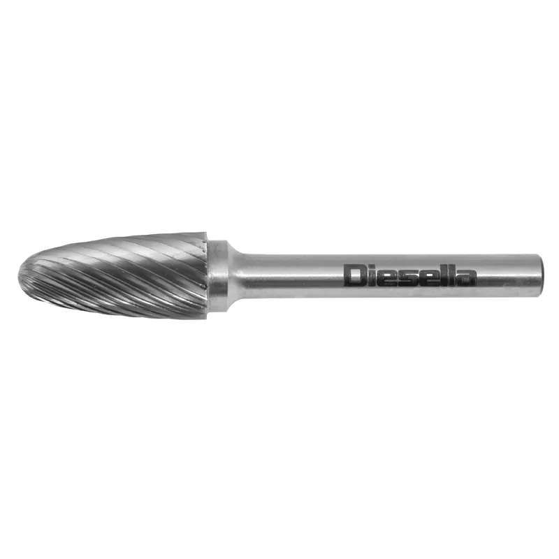 Fresespiss HM Ø8x18 mm form F (Single cut) med Ø6 mm skaft