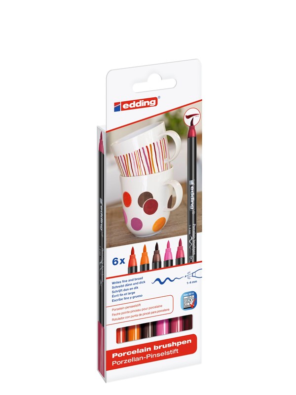 Edding Porcelain pens set of 5 warm colours