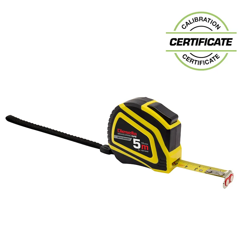Målebånd 5Mx19MM Gummibelagt ABS hus med Auto-Lock og magnet (MID Klasse II) (Inkl. Sertifikat)