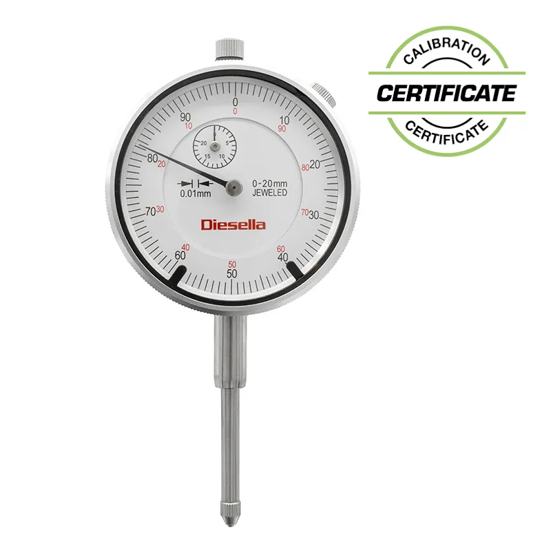 Måleur 0-20 x 0,01 mm med toleransepiler (Inkl. Sertifikat)