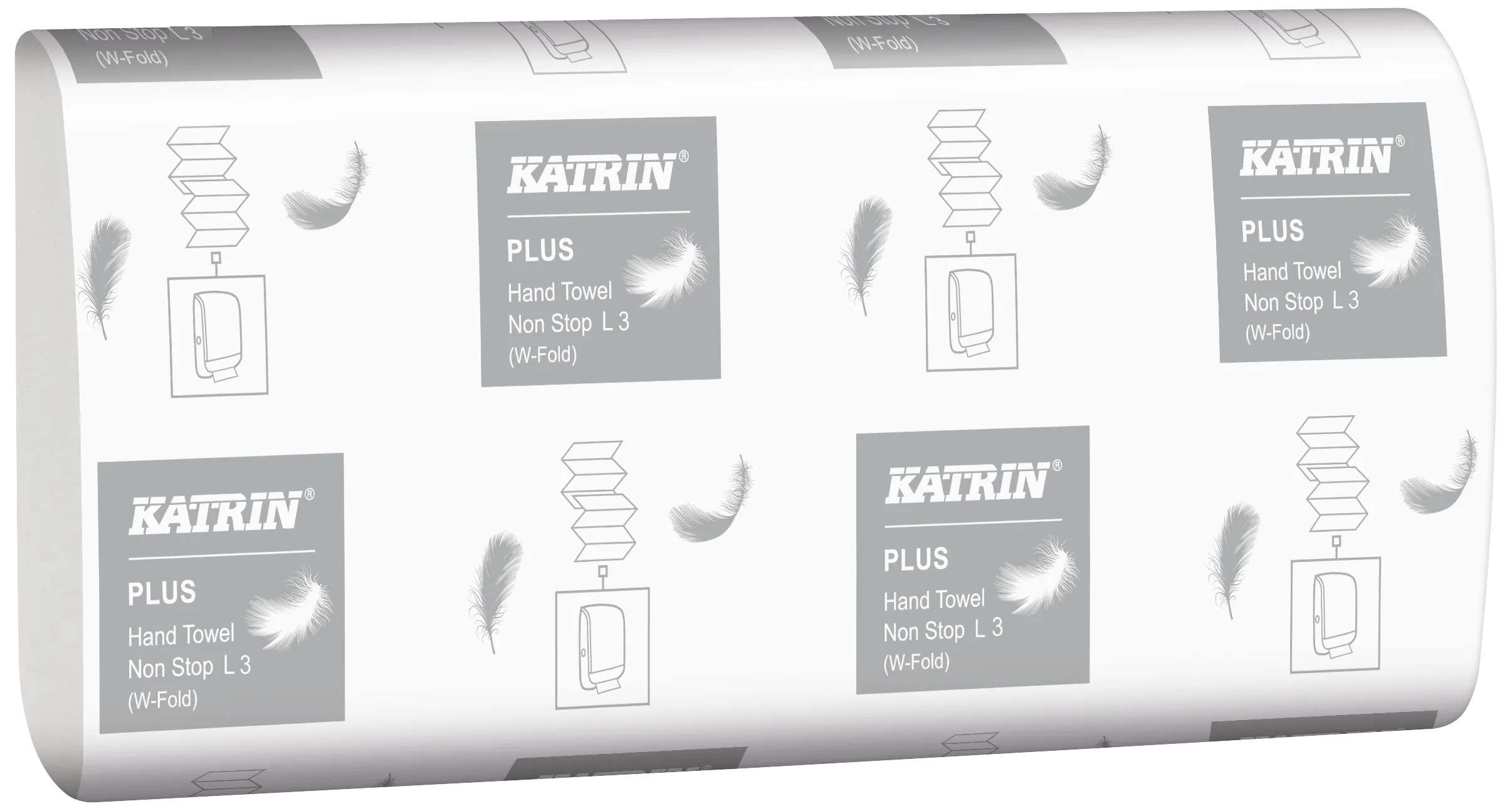 Håndkleark Katrin+ 3-lags 20×34 cm hvit 15×90 ark