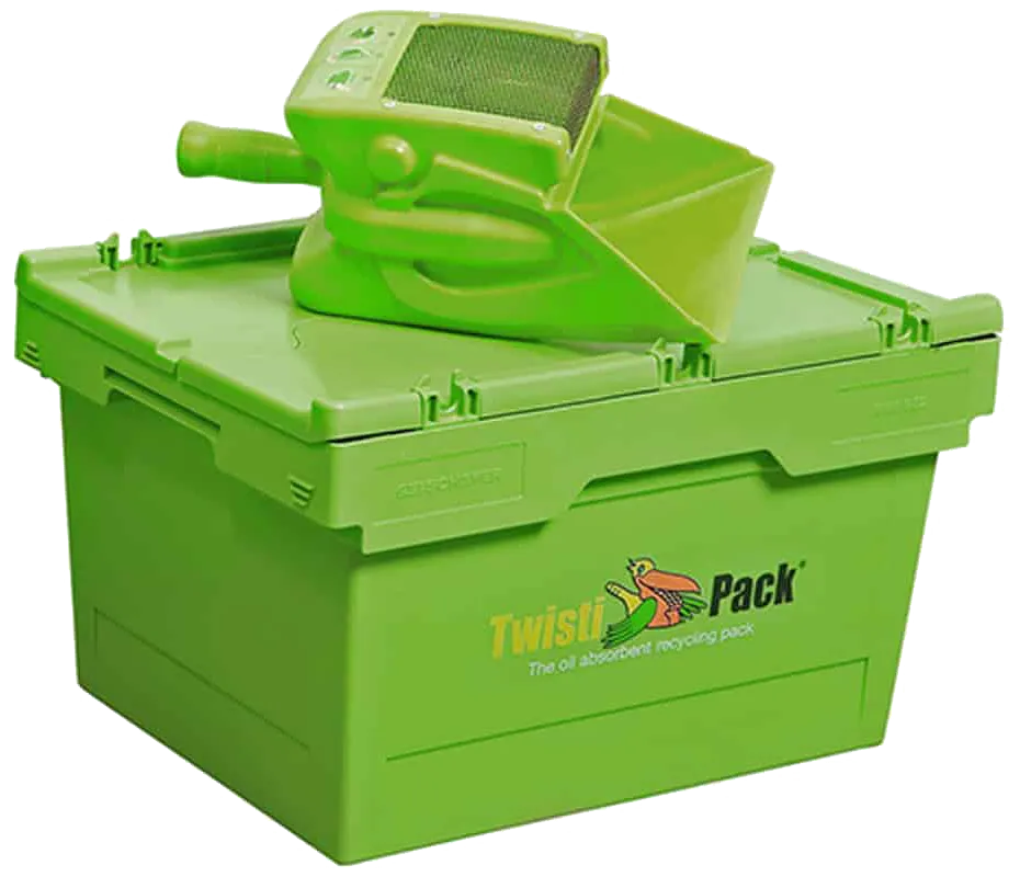 Twistipack mobil absorberingsbeholder med 3-i-1 skuffe