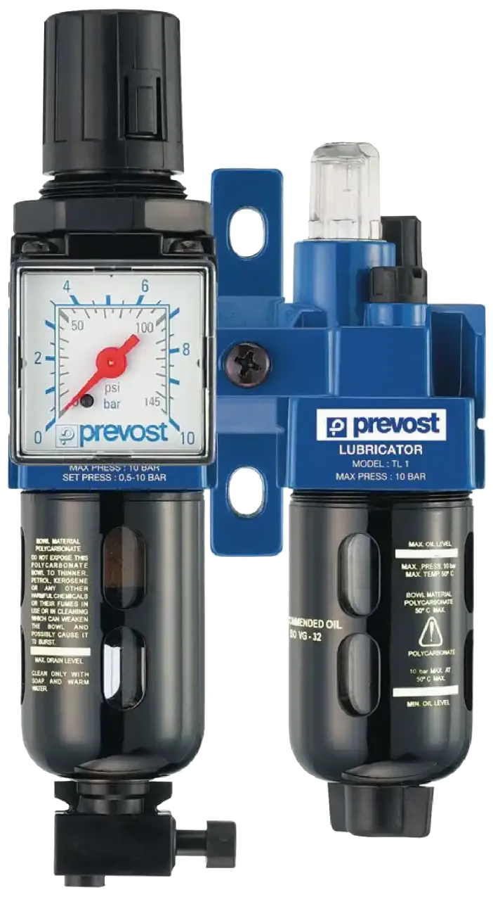 Prevost filterregulator med smøreapparat ALTO1, 1/4"