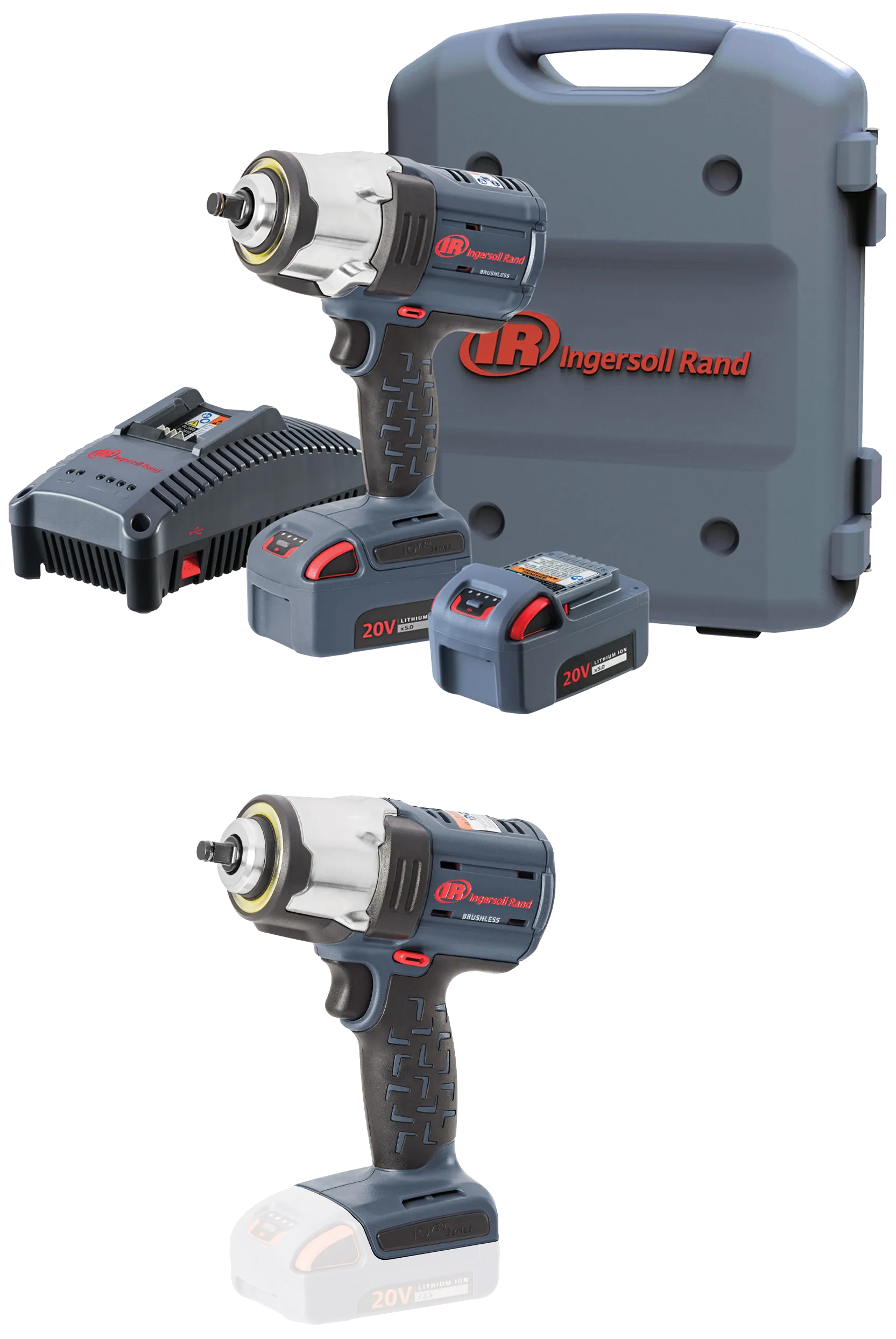 I-R IQV20-K201 20V kombosett m/2 slagtrekkere