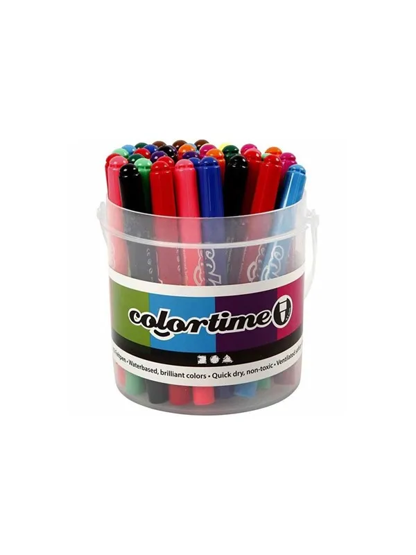 Creativ Company Bucket with 42 Jumbo pens 12 colors